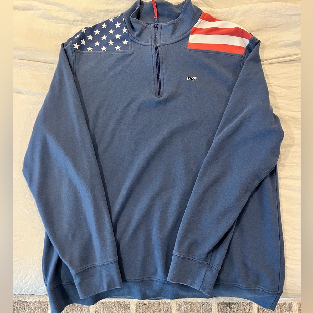 Vineyard Vines polo quarter zip American flag Size L